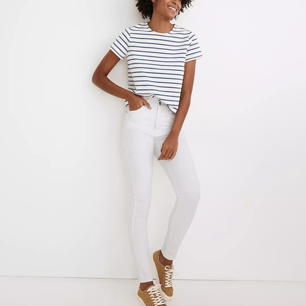 MADEWELL Women Tall 10" High-Rise Skinny Jeans in Pure White